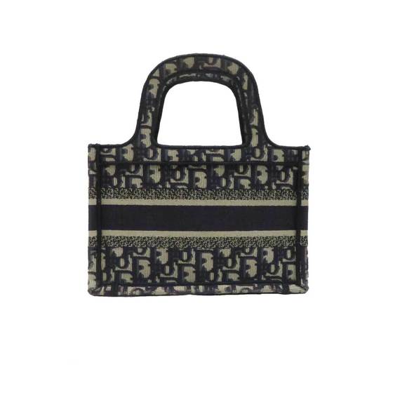 Dior Mini Bag Navy Oblique Embroidery Tote - Picture 1 of 16